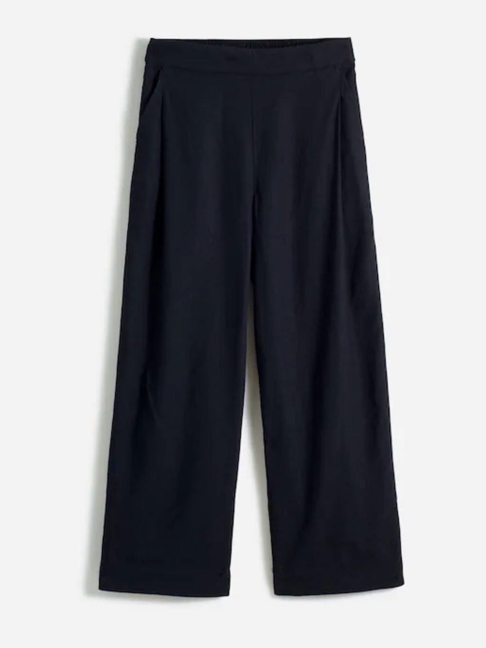 NWT Madewell Linen Blend Black Straight Crop Pull On Pant Size 14P